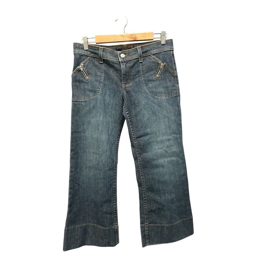 VTG Y2k Juicy Couture 29 Mid Rise Straight‎ Leg Capri Crop Jeans Made In USA